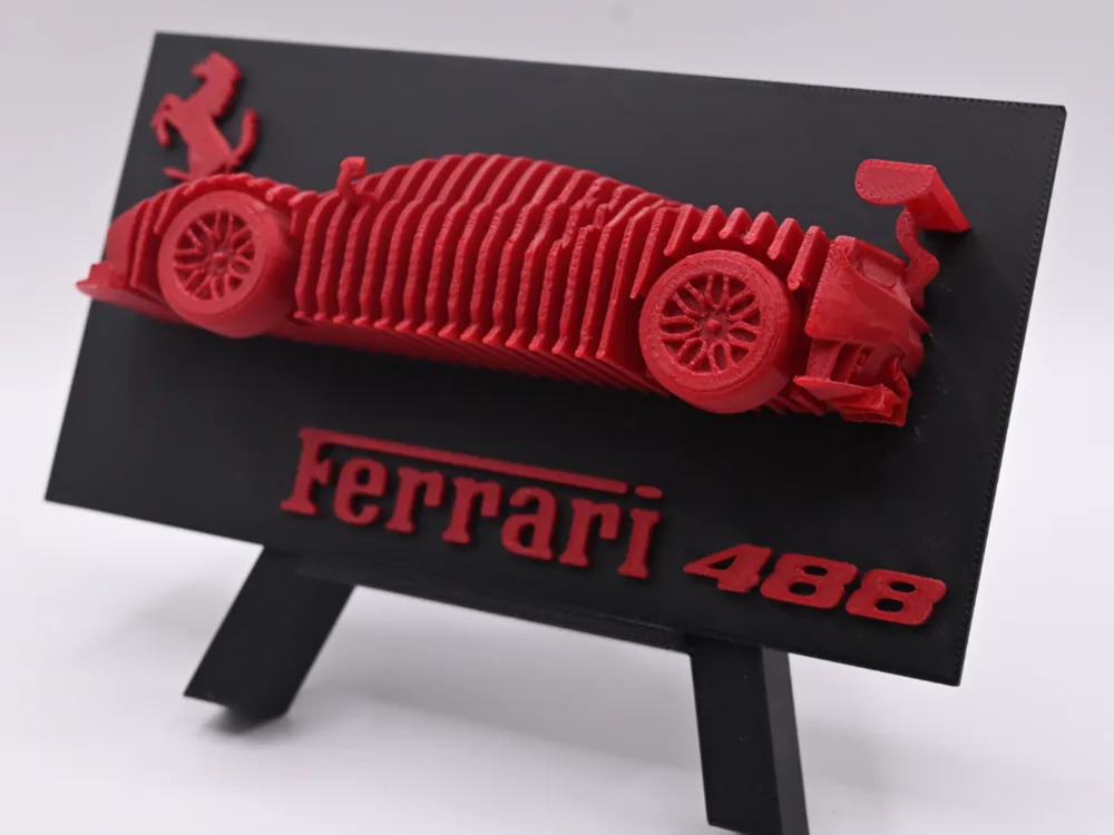 Layered sculpture Ferrari 488 race