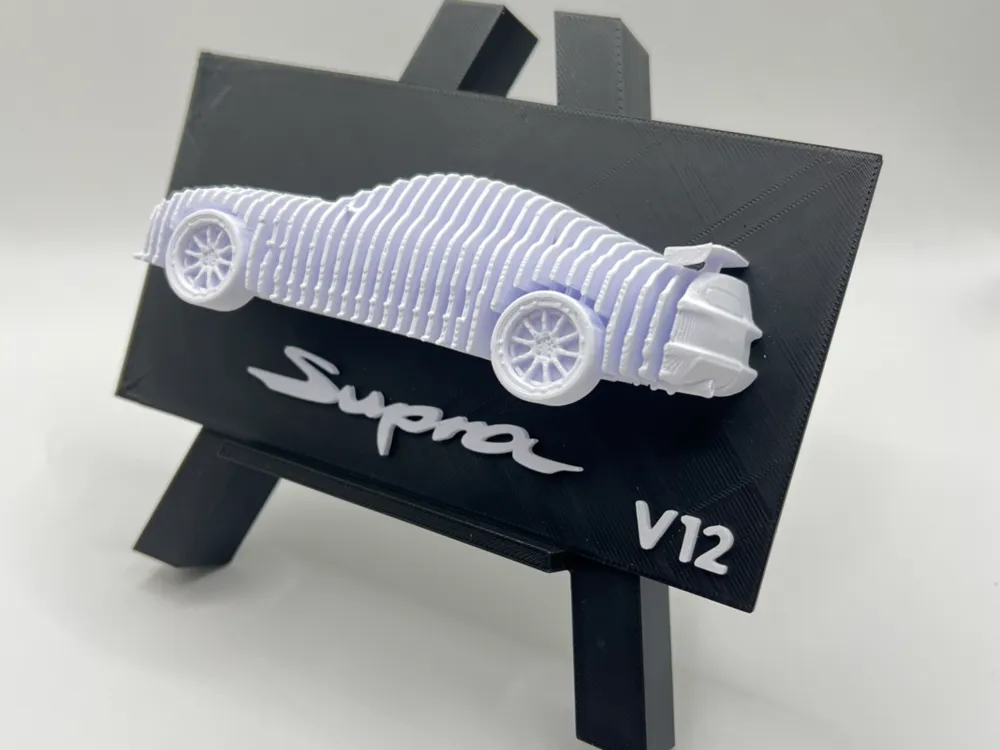 Toyota Supra V12 layered sculpture
