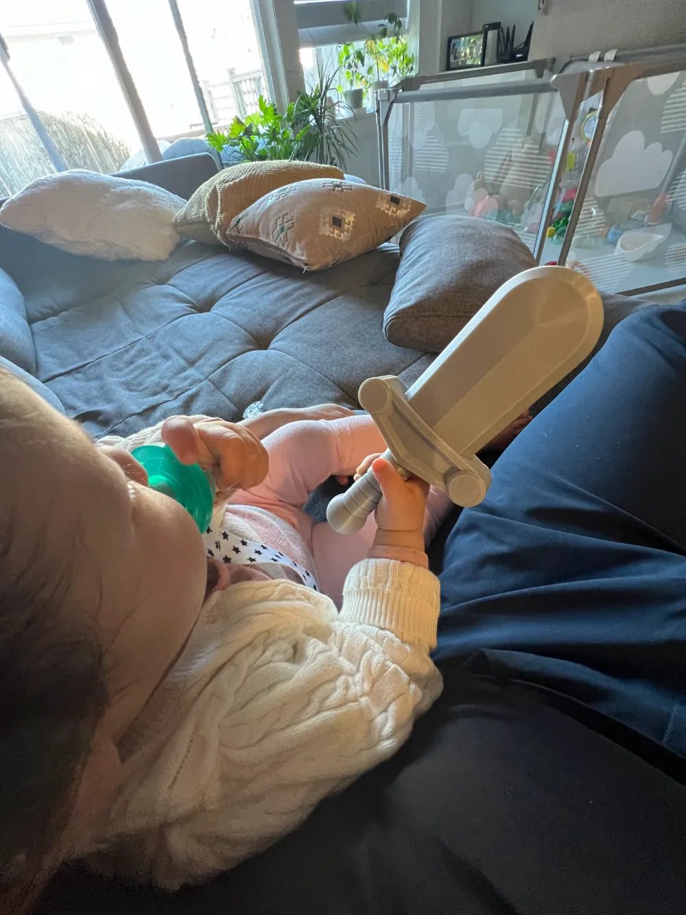 LEG0 Inspired Knights' Sword Baby Rattle, photo 4 of 4 - LEG0 Inspired Knights' Sword Baby Rattle Props & Cosplay