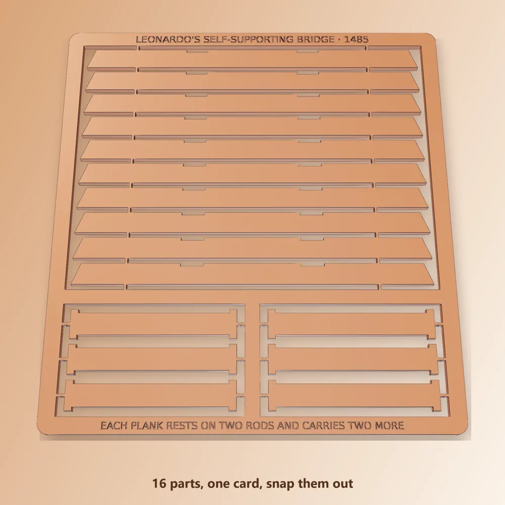 Leonardo's Self-Supporting Bridge Kit Card, photo 2 of 4 - Leonardo's Self-Supporting Bridge Kit Card Education
