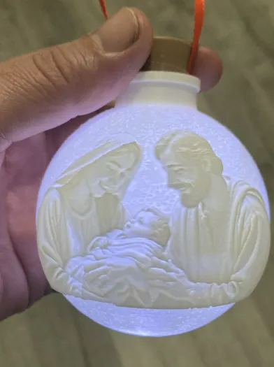 Lithophane Baby Jesus Christmas Ornament, photo 4 of 4 - Christian Decor & Crosses, nativity