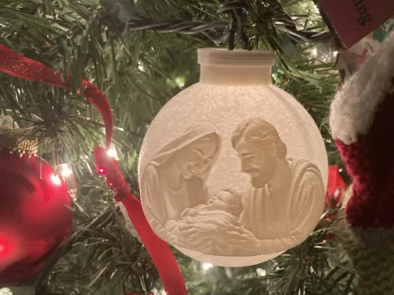 Lithophane Baby Jesus Christmas Ornament
