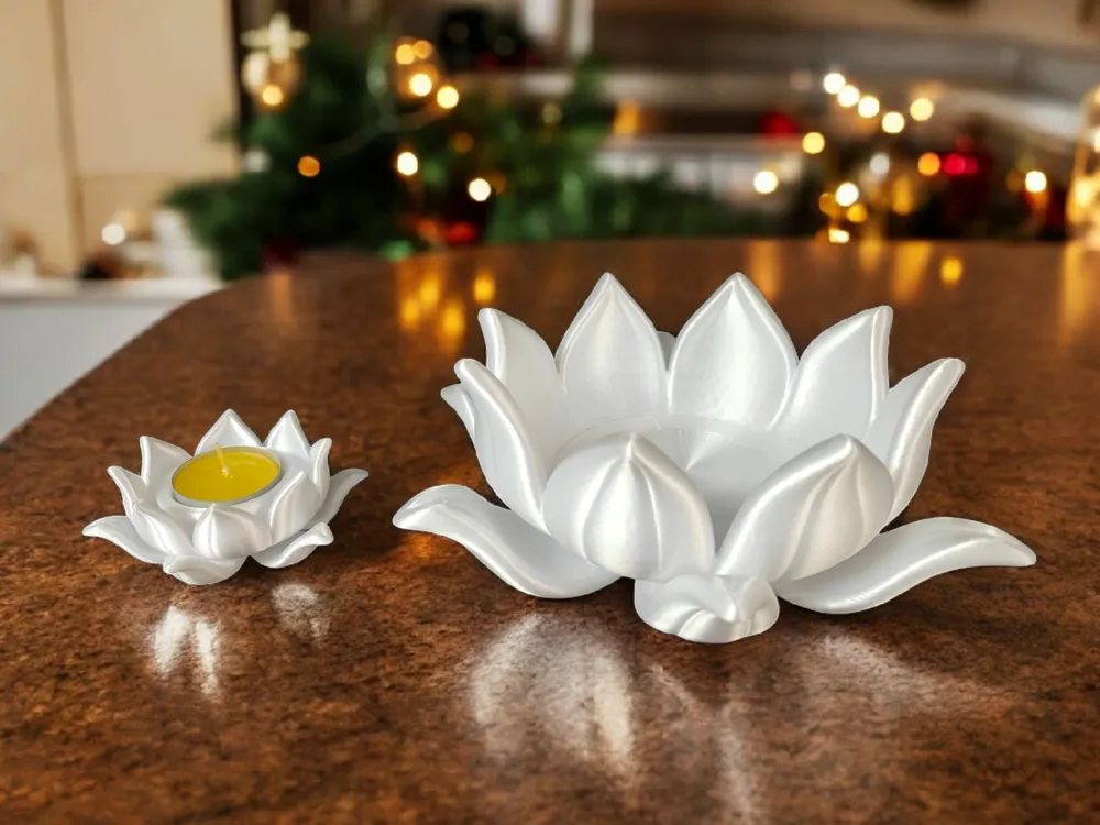Set de centro de mesa y portavelas Flor de Loto