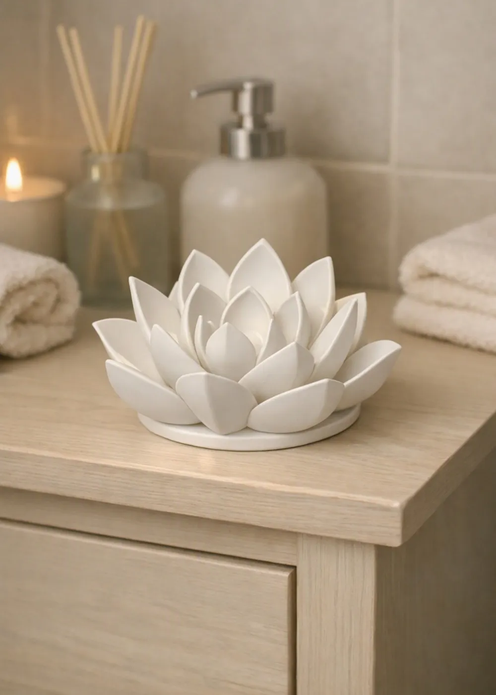 Lotus flower sculpture, another view - Showpieces & Sculptures, organic