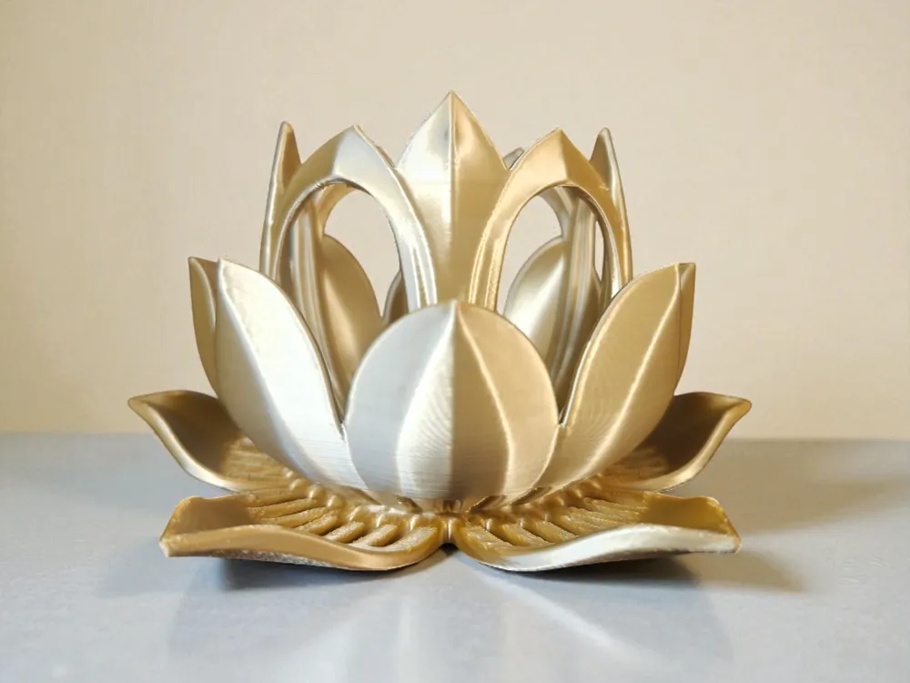 Flor de loto v3 - Portavelas, Sin soporte