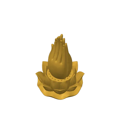 Lotus Guanyin Hand Ornament, another view - Home Accents, Lucky