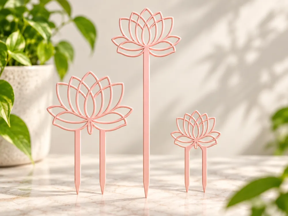 Lotus Plant Trellis & Stake Set, 3 Sizes, photo 2 of 4 - Lotus Plant Trellis & Stake Set, 3 Sizes Household