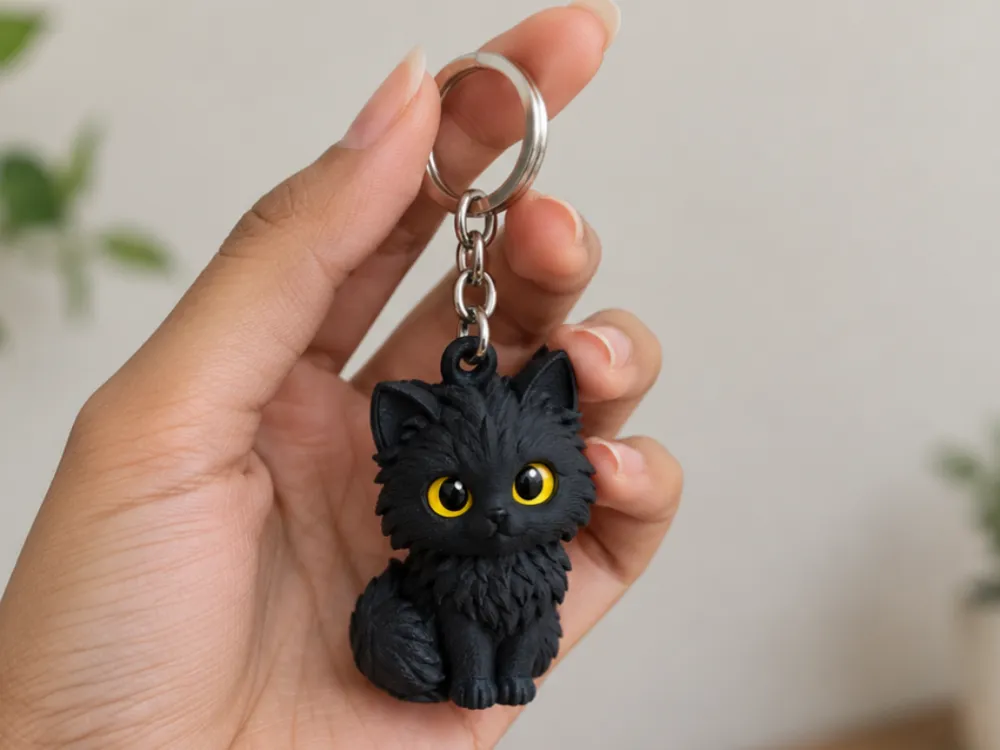 Lucky the meow keychain, photo 2 of 3 - Lucky the meow keychain Keychains