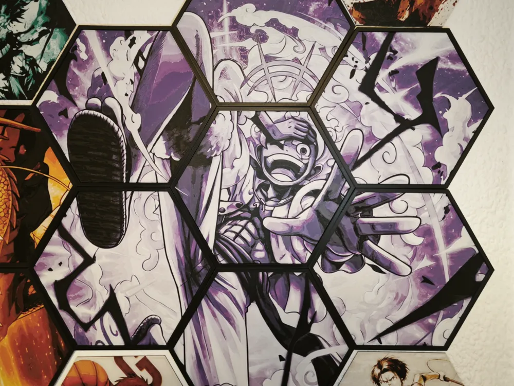 Luffy Gear 5 Honeycomb Poster Panel, photo 3 of 4 - Luffy Gear 5 Honeycomb Poster Panel Generative Art