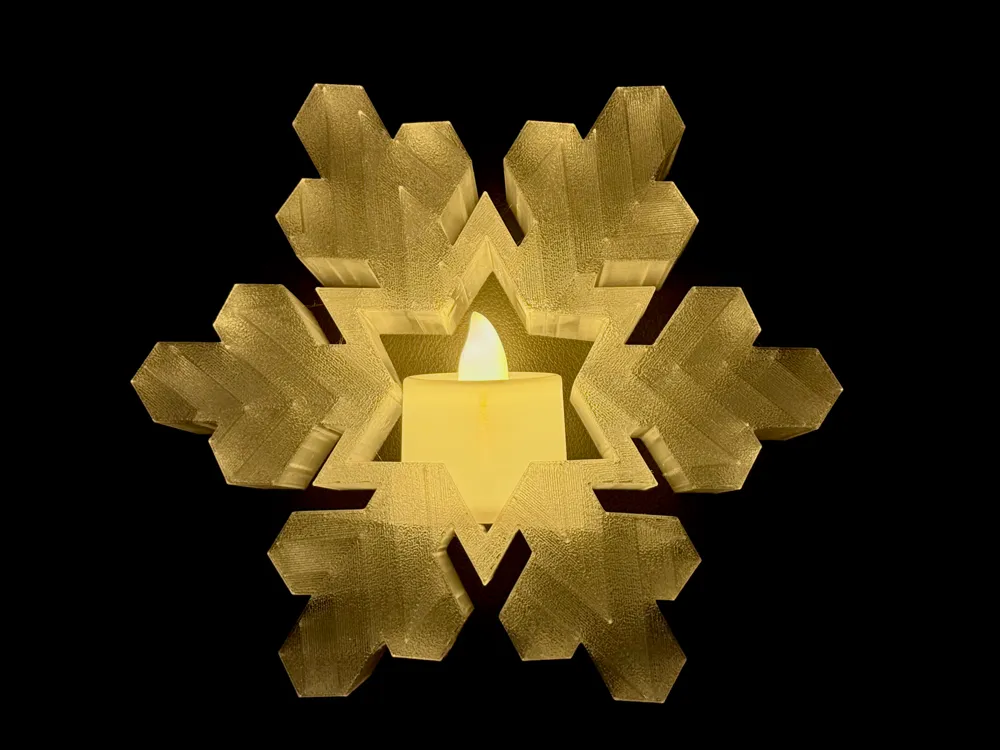 Luminous Snowflake Tealight Holder, photo 2 of 4 - Pattern & Lace Tealight Holders, Christmas
