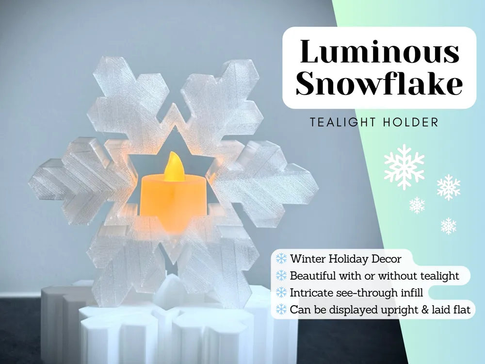 Luminous Snowflake Tealight Holder
