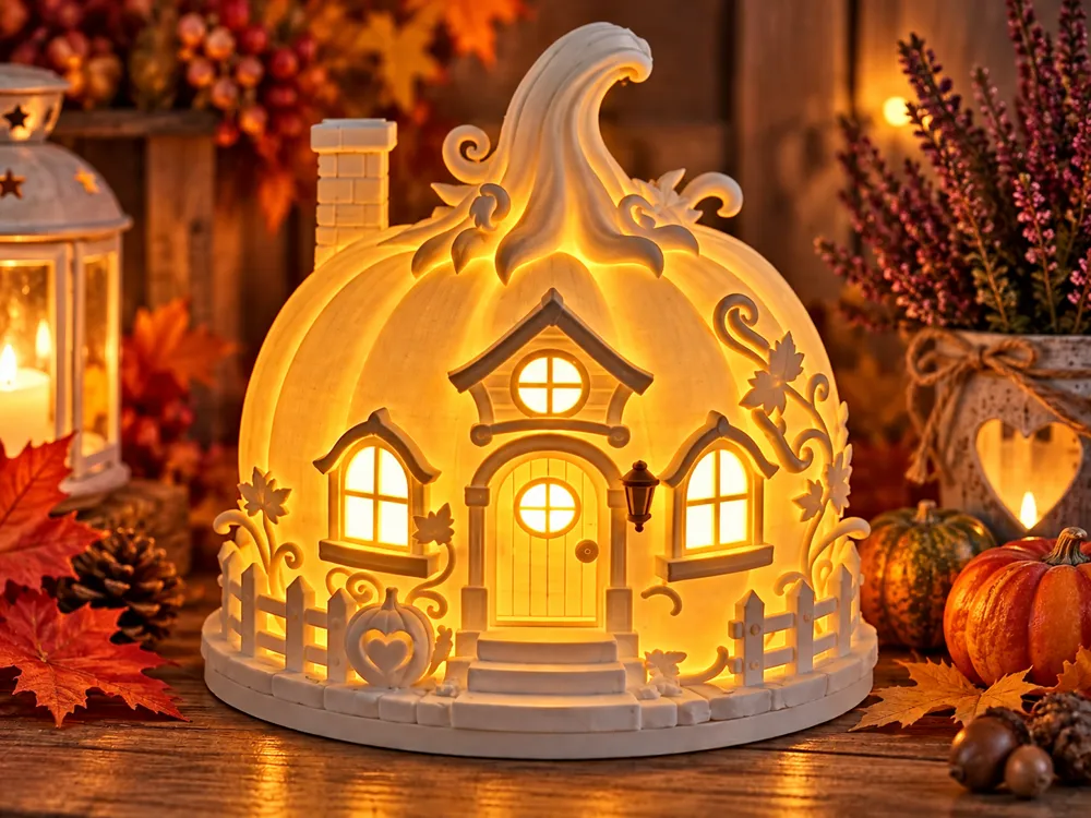 Magisches Kürbishaus, LED-Teelichthalter - Decor, in stock in India