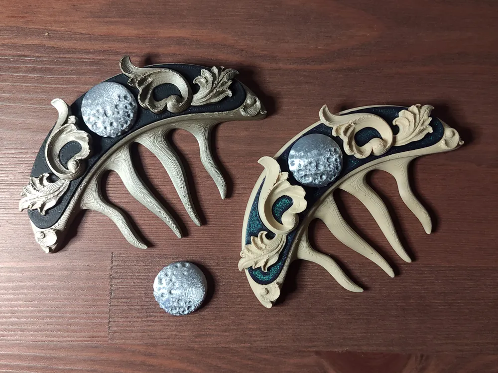 Majestic Moon - Ornamental Haircomb, photo 4 of 4 - Showpieces & Sculptures, hair pin