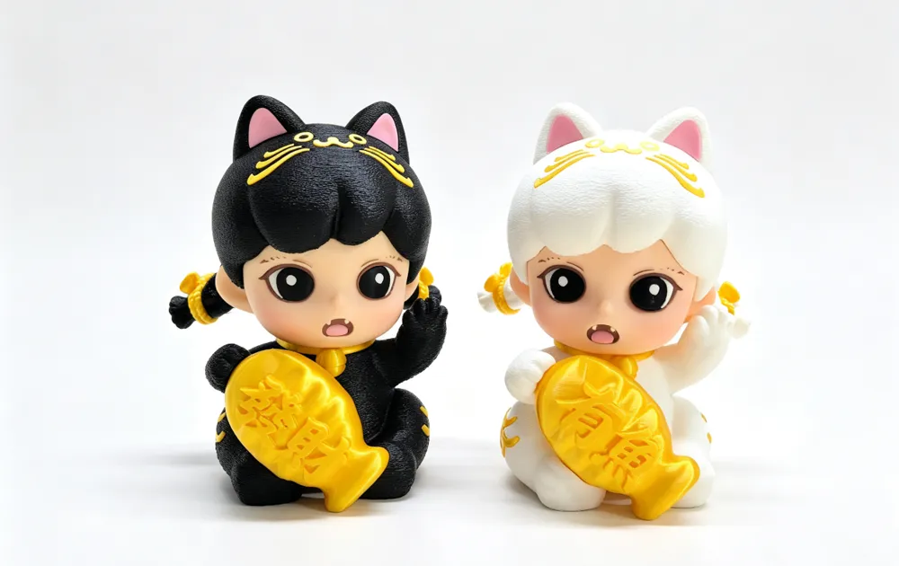 Lucky Cat Girl Figure, Split Parts, photo 2 of 4 - Lucky Cat Girl Figure, Split Parts Toys & Games