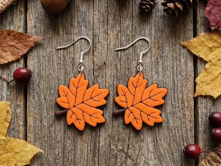Maple Leaf Earrings, photo 3 of 4 - Maple Leaf Earrings Fashion