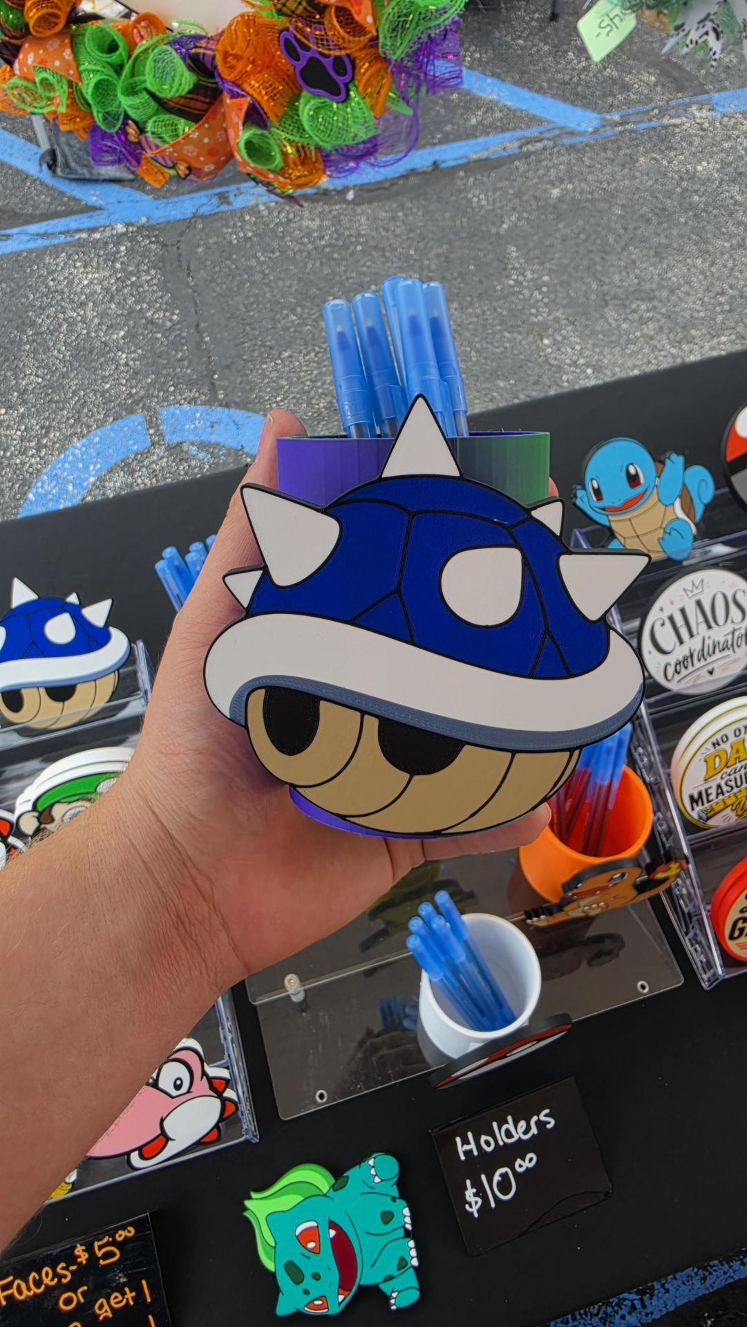 Mario Blue Shell BBW Soap/Pen Holder Face, photo 2 of 4 - Mario Blue Shell BBW Soap/Pen Holder Face Desk & Office