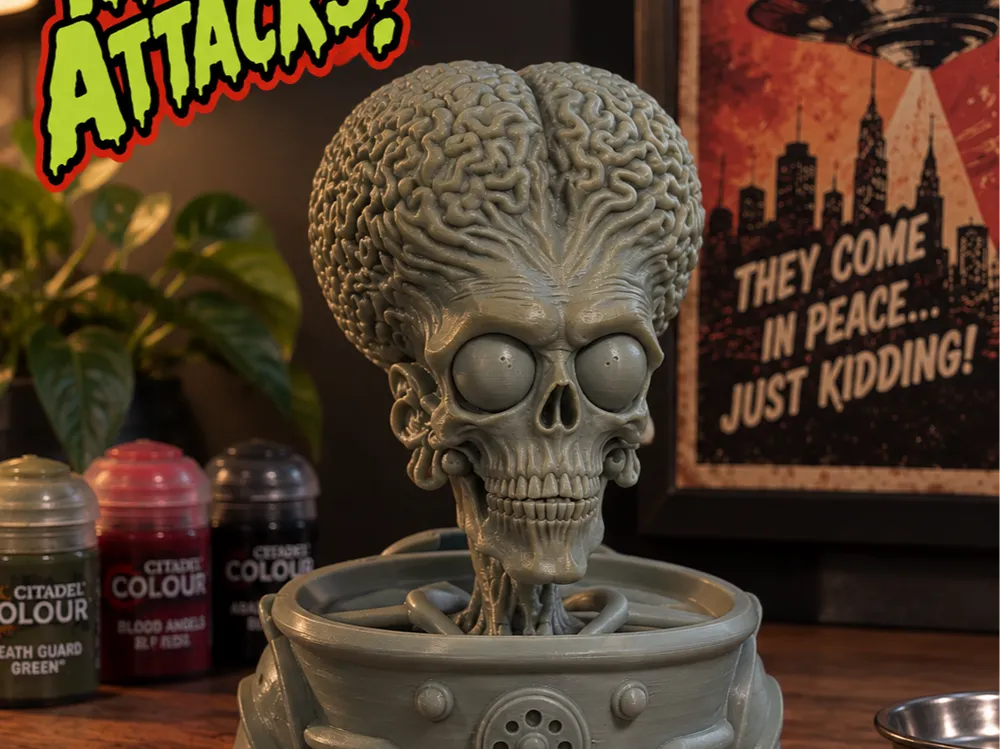 Mars Attacks! Martian Bust | Retro Sci-Fi Fan Art - Characters, in stock in India