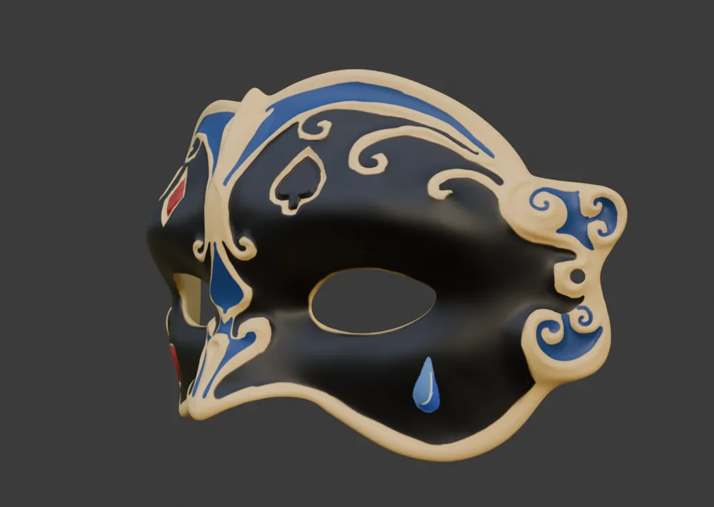 Masquerade Half Face Mask, photo 2 of 4 - Masquerade & Venetian Masks, easy