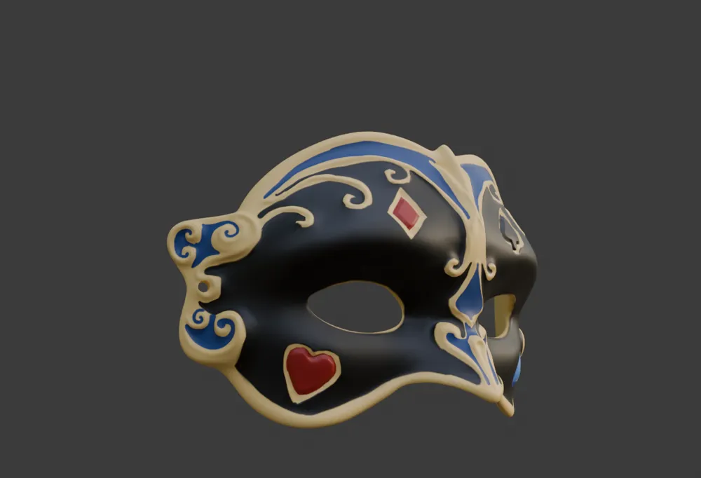 Masquerade Half Face Mask, photo 3 of 4 - Masquerade & Venetian Masks, easy