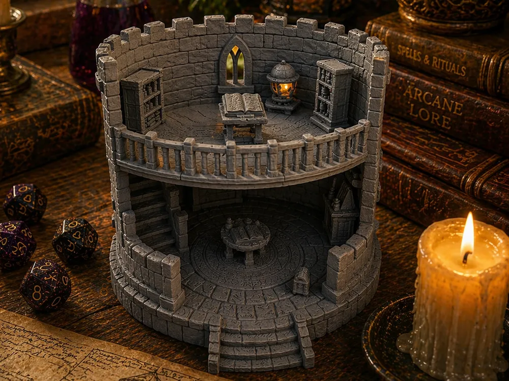 Medieval Wizard Tower, Modular RPG Terrain