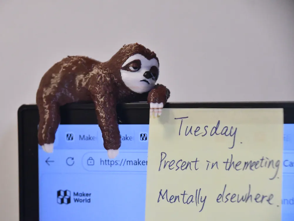 Meeting Sloth monitor buddy