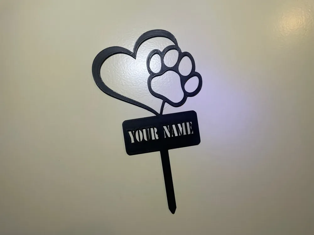 Memorial Stone-Plaque Gravestone Heart Dog Paw, photo 3 of 4 - Memorial Stone-Plaque Gravestone Heart Dog Paw Pets