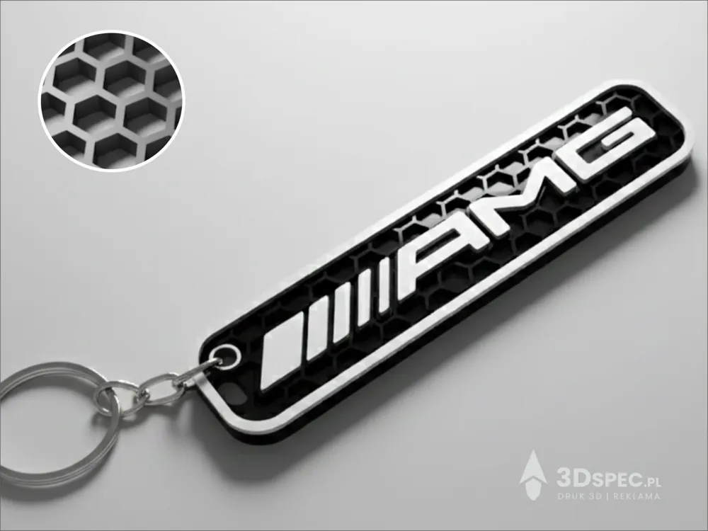 Mercedes AMG Logo keychain, another view - Car Brand Keychains, accessory