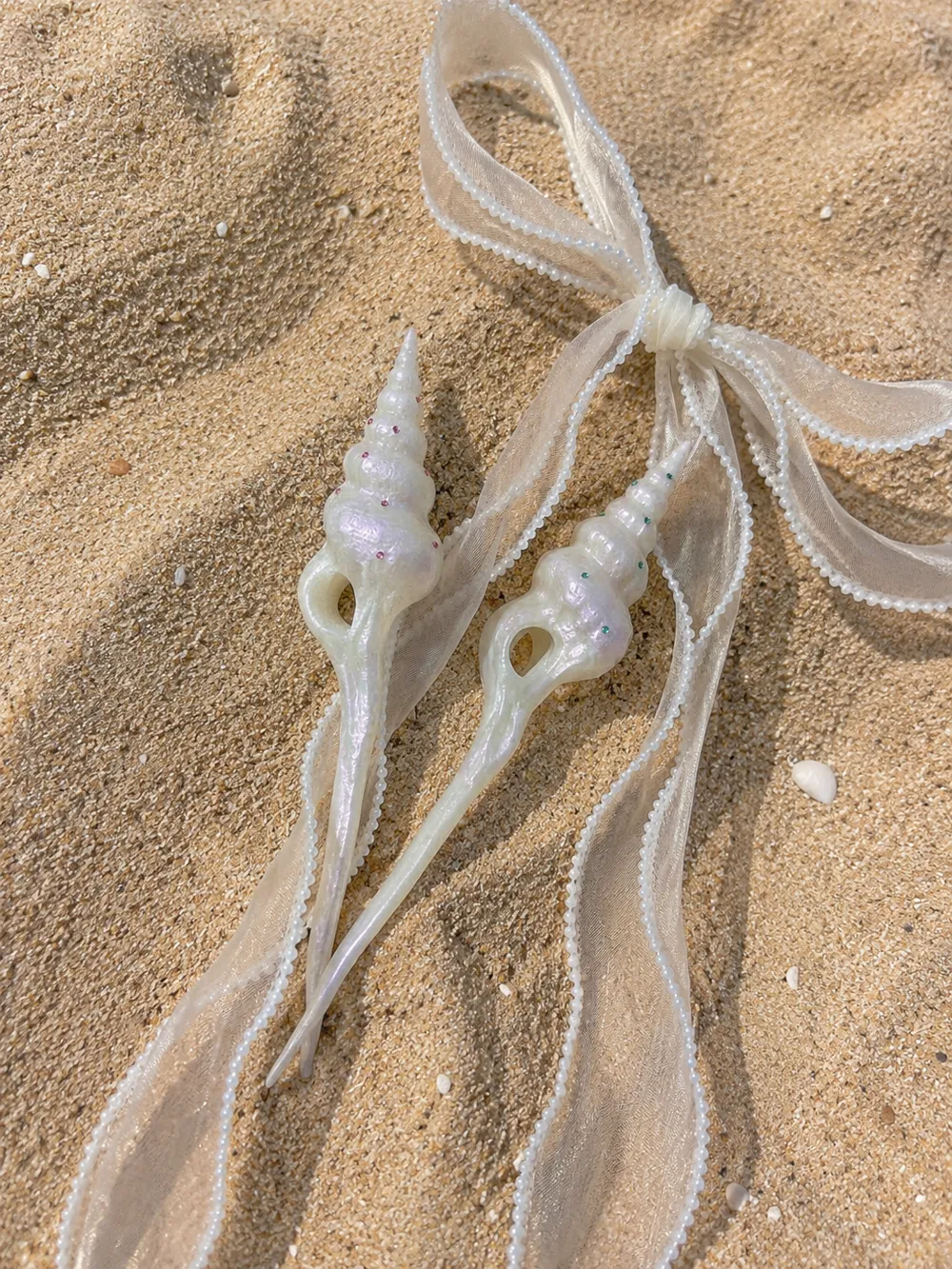 Mermaid Conch Hair Stick | Mermaid Conch Hair Stick Seaside Hair Accessories, photo 3 of 4 - Hair Sticks, Pins & Forks, pearl