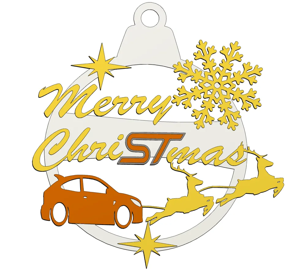 Merry ChriSTmas bauble ford focus st, photo 2 of 4 - Personalised Christmas Ornaments, xmas