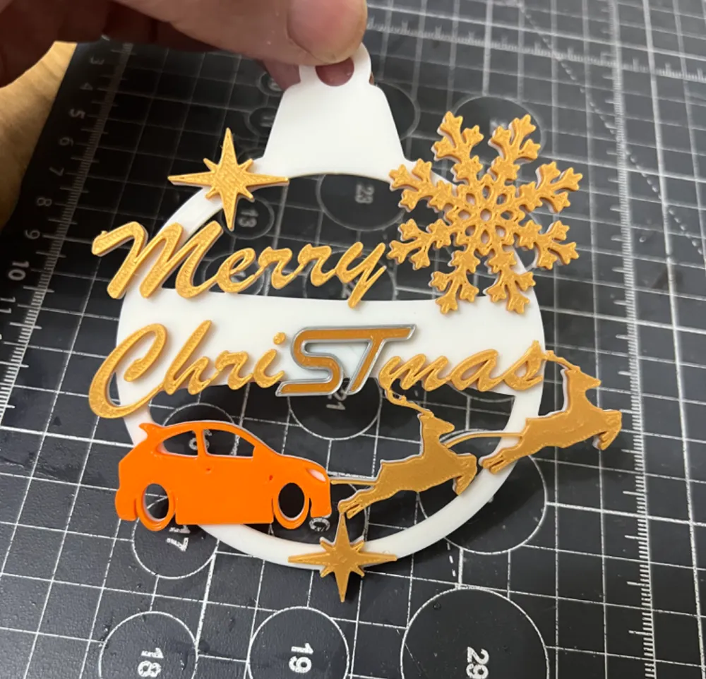 Merry ChriSTmas bauble ford focus st, another view - Personalised Christmas Ornaments, christmas deccoration