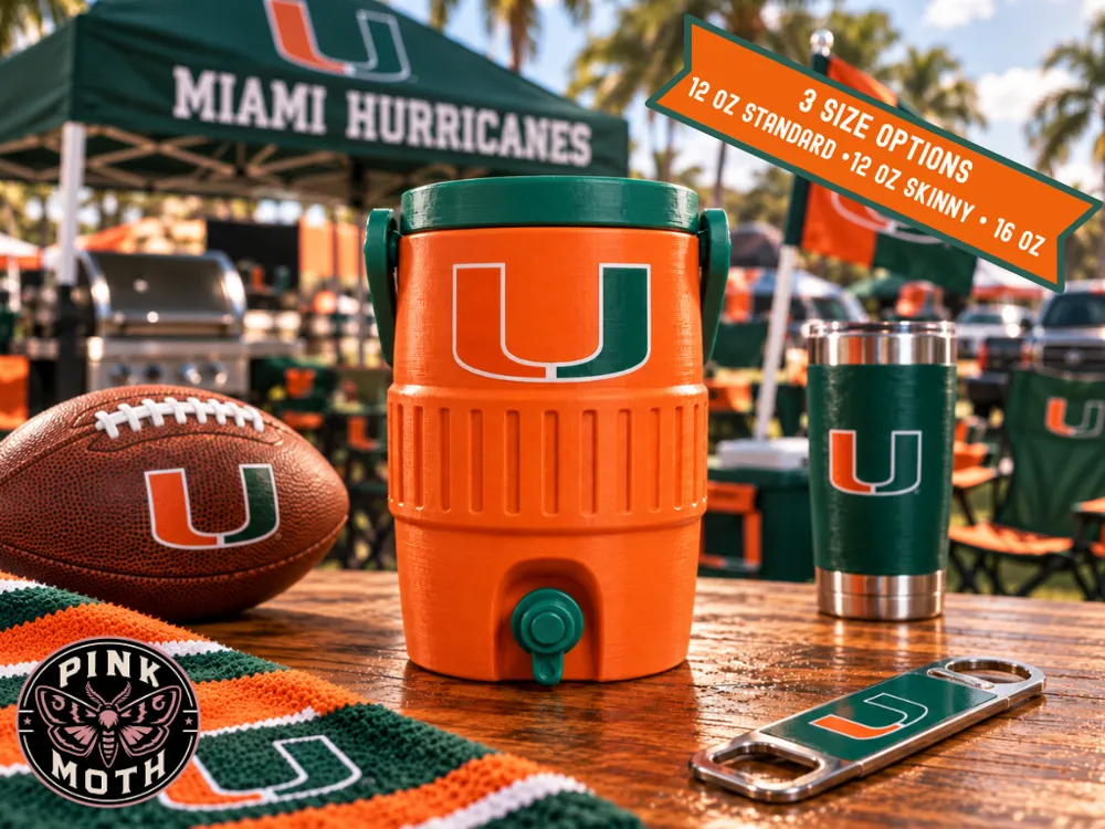 Miami Hurricanes Koozie - Snap on Logo, photo 3 of 4 - Miami Hurricanes Koozie - Snap on Logo Household