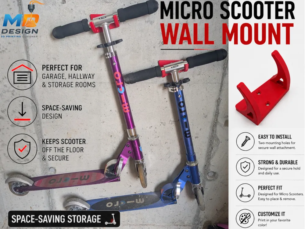 Micro Scooter Wall Mount | Scooter Holder - Motorcycle Parts & Covers, in stock