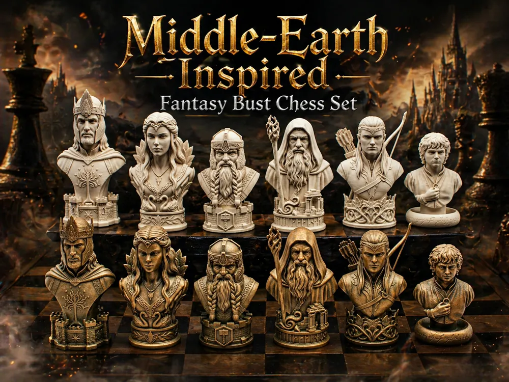 Middle-Earth Inspired Fantasy Chess Set Bust