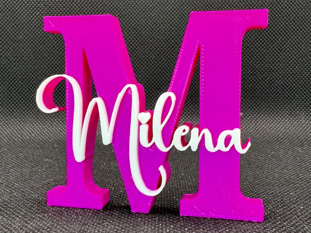 MILENA name ornament sign nametag, another view - Custom & Name Signs, nameplate