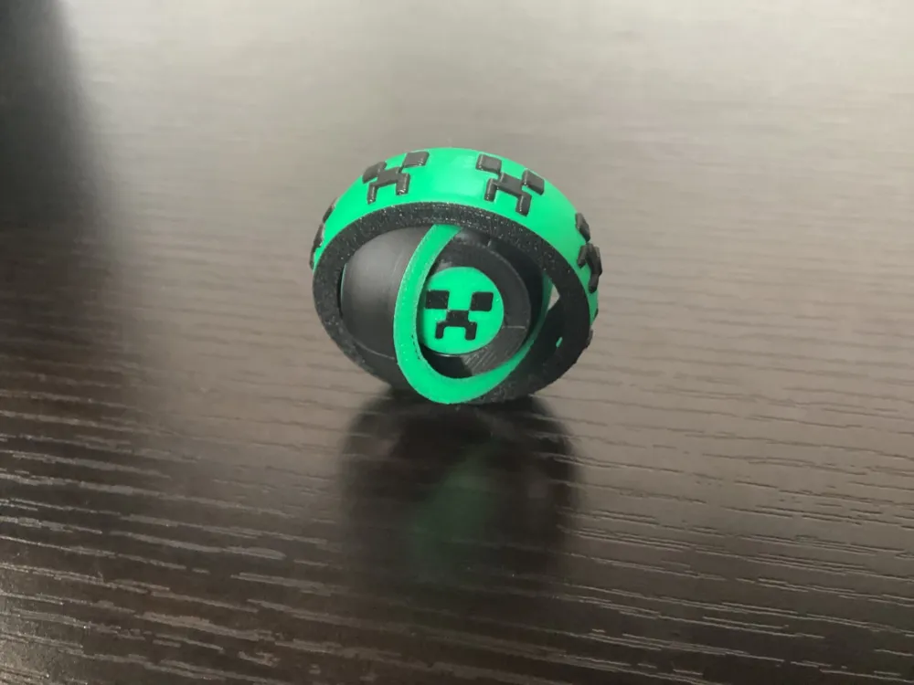 Minecraft Creeper Fidget Gyro Rings, photo 3 of 4 - Fidget Rings & Chainmail, spinner