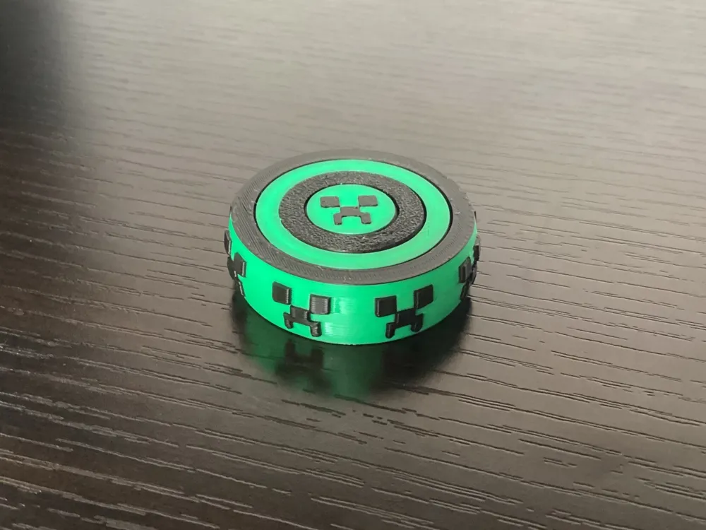 Minecraft Creeper Fidget Gyro Rings, another view - Fidget Rings & Chainmail, toy