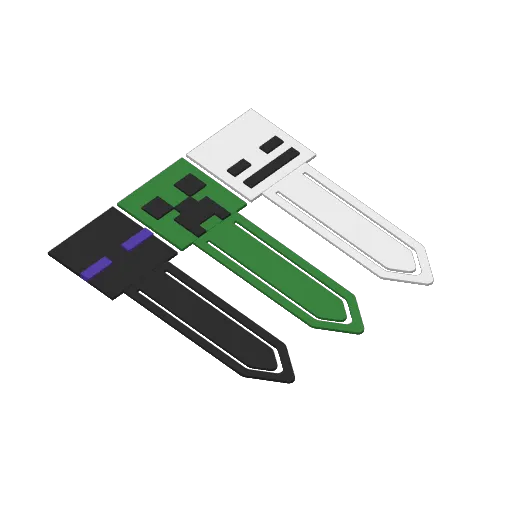 Minecraft (Creeper, Skeleton, Enderman) Bookmarks, another view - Character Bookmarks, Desk & Office