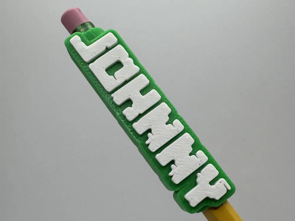 Minecraft Font Fully Customizable Pencil Topper, photo 4 of 4 - Pens, Pencils & Accessories, parametric