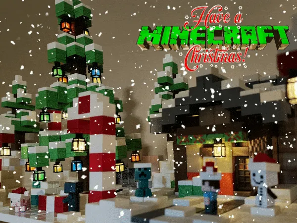 Minecraft-inspired Christmas House