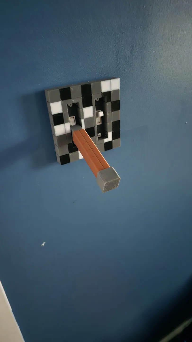 Minecraft Lever Double Light Switch, photo 4 of 4 - Router, Wi-Fi & Network Mounts, light switch cover