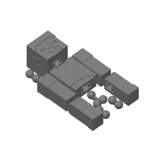 Minecraft Steve Ball and Socket, another view - Screwdrivers, Spanners & Wrenches, articulated