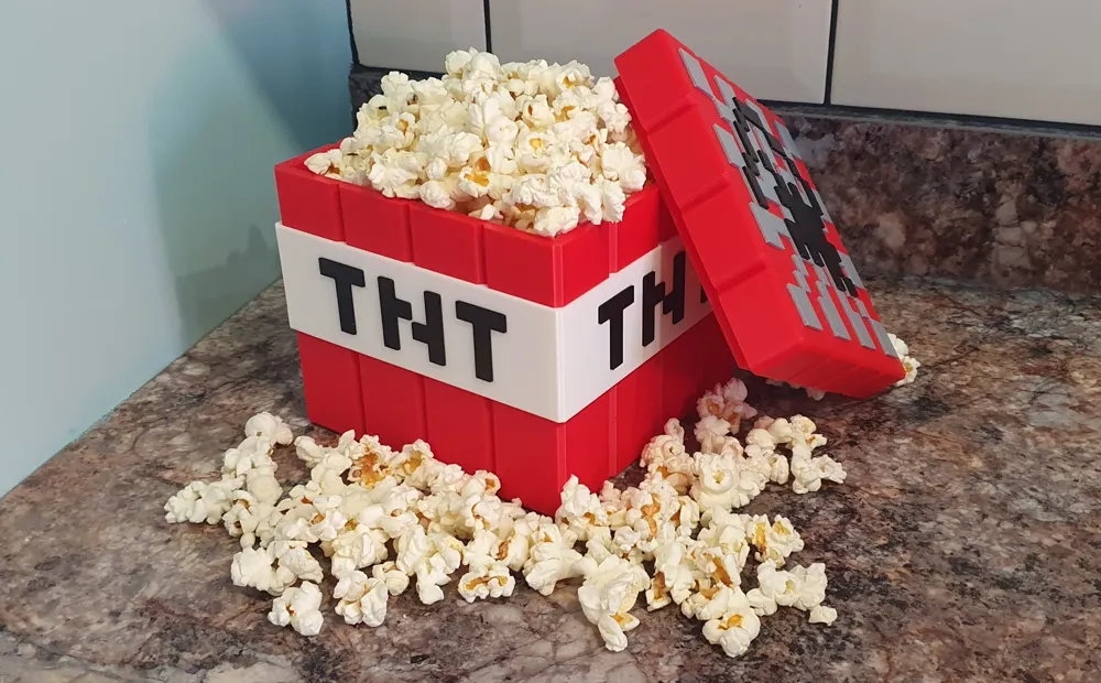 Minecraft Ultimate Popcorn TNT Block Box, photo 4 of 4 - Small Parts & Compartment Boxes, stackable