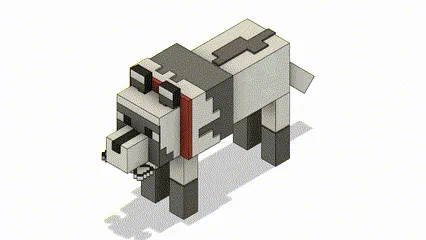Minecraft Wolf/Dog toy - positionable, photo 4 of 4 - Minecraft Wolf/Dog toy - positionable Pets