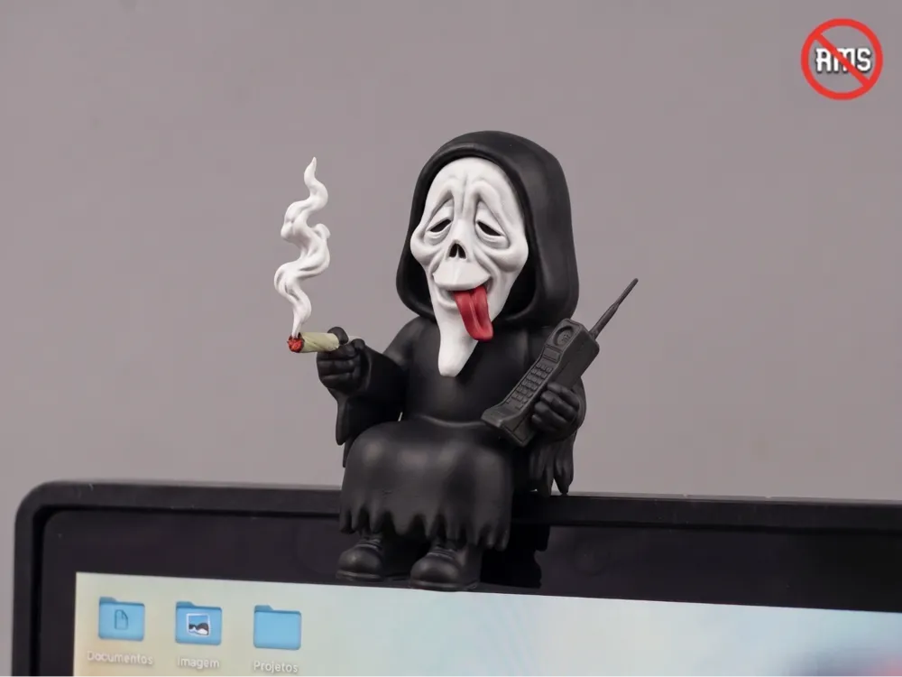 Mini High SCARY Ghost Face, Sitting on Monitor - Other Miniatures, in stock in India