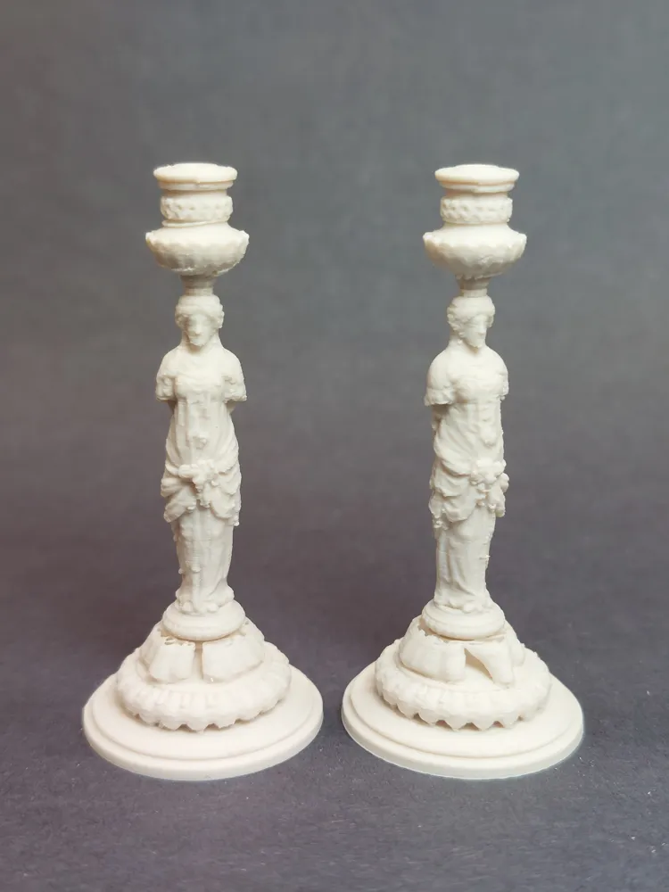 Miniature Caryatid Candlesticks, photo 2 of 4 - Miniature Caryatid Candlesticks Miniatures