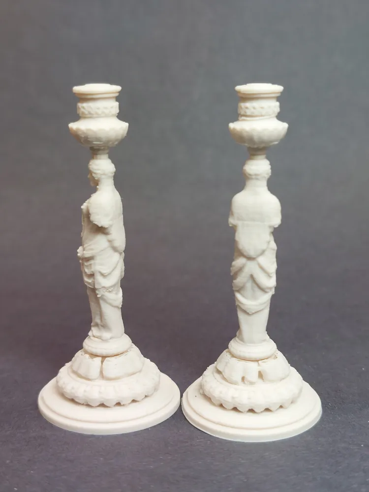 Miniature Caryatid Candlesticks, photo 3 of 4 - Miniature Caryatid Candlesticks Miniatures