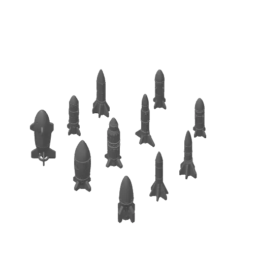 Miniature Rocket Set, Missile Collection, photo 4 of 4 - Miniature Rocket Set, Missile Collection Miniatures