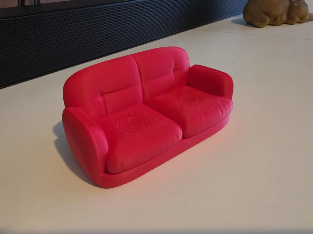 Miniature Romantic Loveseat sofa 1:12 Sylvanian, photo 2 of 4 - Miniature Romantic Loveseat sofa 1:12 Sylvanian Miniatures