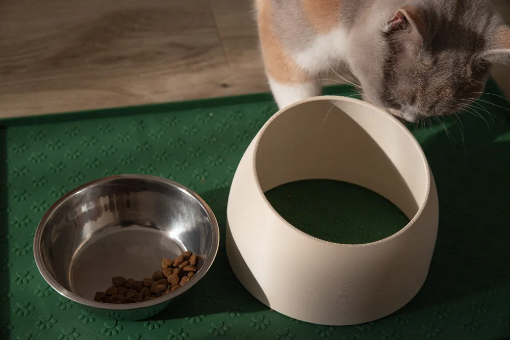 Minimalist Ergonomic Cat Bowl Stand, photo 3 of 4 - Cat Bowls & Feeders, pet accessories