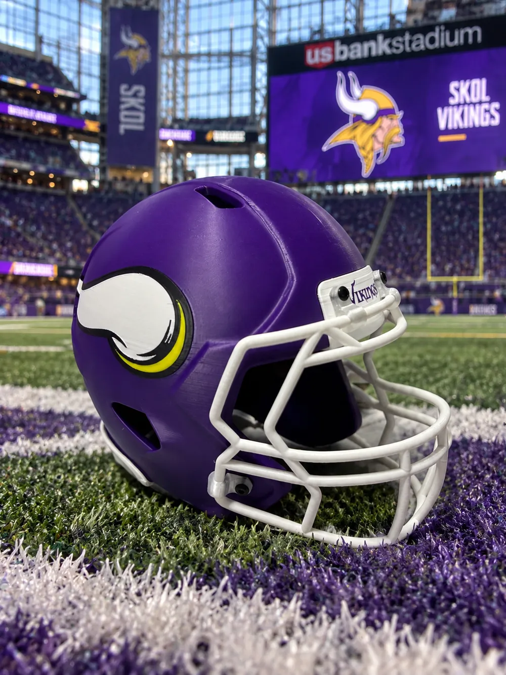 Minnesota Vikings Horns Mini Football Helmet, photo 2 of 4 - Minnesota Vikings Horns Mini Football Helmet Props & Cosplays